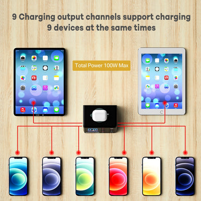 Ports USB Charger Station With Wireless