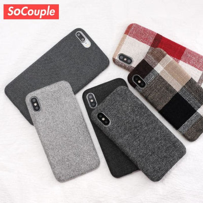 Cloth Texture Soft TPU Case For iPhone 7 6 8 Plus - Phone Case Evolution