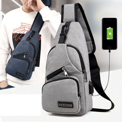 Men Shoulder Bags USB Charging Cross Body Bags - Phone Case Evolution