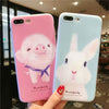 Rabbit Pig Soft TPU Back Cover Case For iPhone X 6 7 8 - Phone Case Evolution